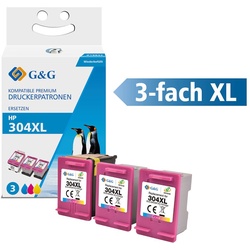 G&G ECO-SAVER kompatibel zu HP 304XL/ N9K07AE, 1x Adapter + 3x XL-Tintentanks Co