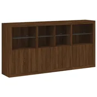 VidaXL Sideboard mit LED-Leuchten Braun Eichen-Optik 202x37x100 cm