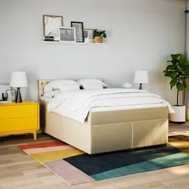 vidaXL Boxspringbett 140 x 200 cm Creme