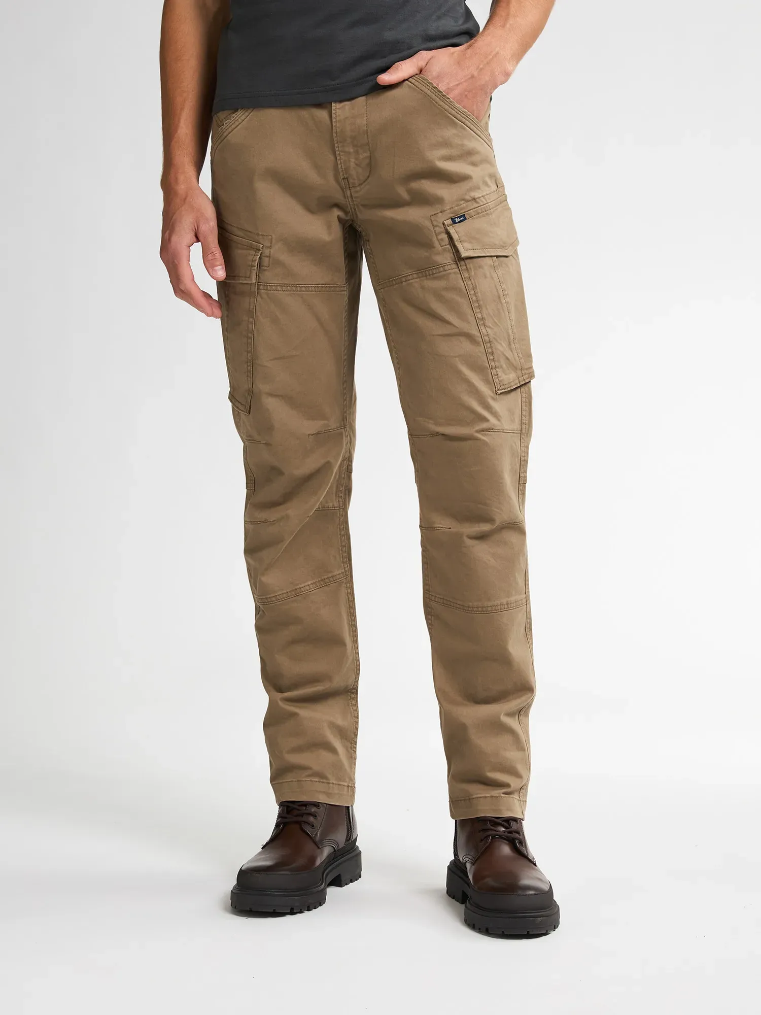 Cargohose PETROL INDUSTRIES, Herren, Gr. 36, Länge 34, oak, Web, Obermaterial: 98% Baumwolle, 2% Elasthan, normal lang, Hosen Cargohose