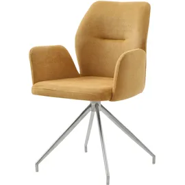 SalesFever Tischgruppe für gemütliche Familienabende", gelb Gestell Schwarz/Silber, Tisch cognac | 370940