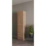 Priess Wäscheschrank Barcelona 48 x 193 x 36 cm Beige/Braun
