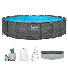 BESTWAY APX365TM Frame Pool Ø 610 x 132 cm inkl. Sandfilteranlage und Abdeckplane