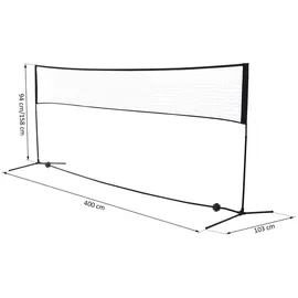 Homcom Badmintonnetz Schwarz, Kunststoff/Metall