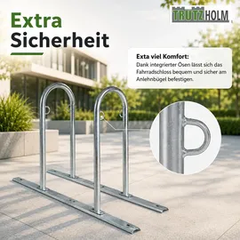 Trutzholm Fahrradständer Parker Typ U 140 x 88 cm Stahl feuerverzinkt Ø 50 mm grau