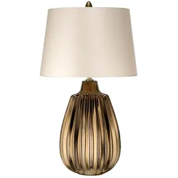 Tischlampe Nachttischlampe Schlafzimmerlampe Beistelllampe H 55cm Bronze Keramik