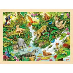 goki Einlegepuzzle »Im Dschungel«, Holz, 96 Teile