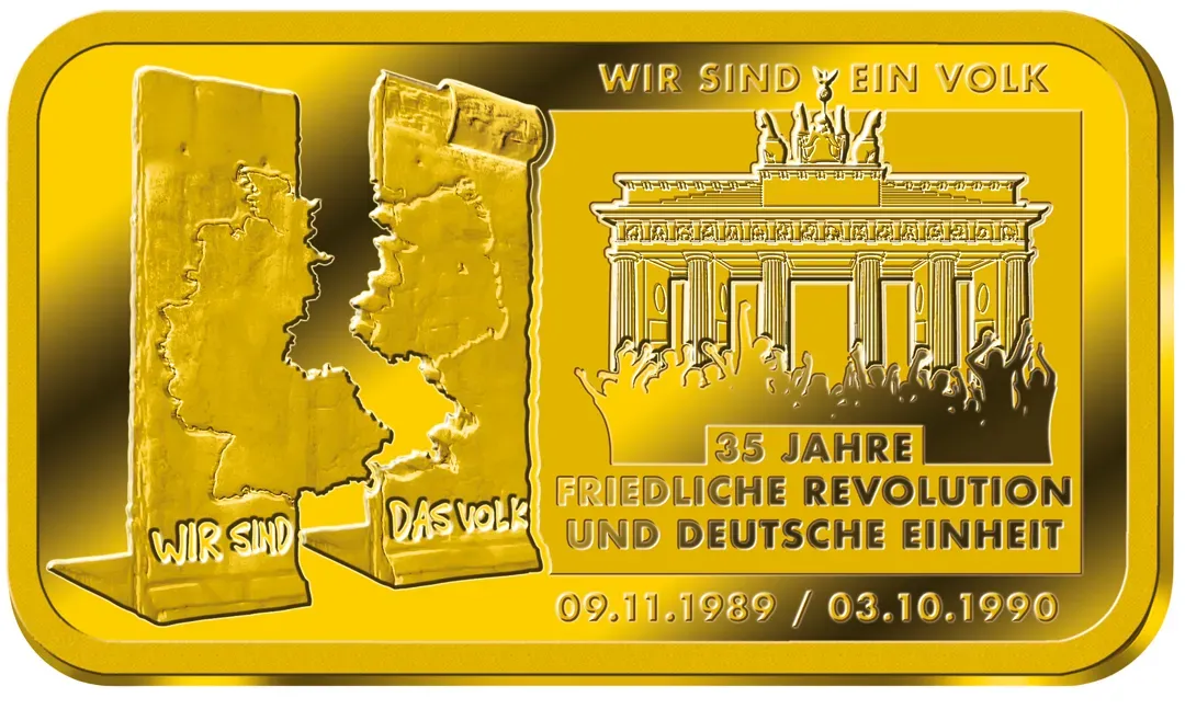 Goldbarren "35 Jahre Friedl. Revolution & Dt. Einheit"