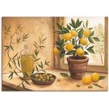 Artland Wandbild Bild auf Leinwand Oliven und Zitronen«, Arrangements, (1 St.), als Alubild, Outdoorbild, Leinwandbild, Poster, Wandaufkleber, bunt