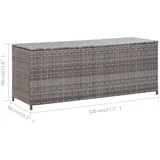 vidaXL Gartenbox 120x50cm Grau 120x50x60 cm Poly Rattan