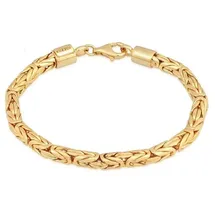 KUZZOI Armband 925 Silber Twisted in Gold | Gr.: 23 cm