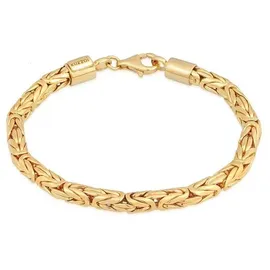 KUZZOI Armband 925 Silber Twisted in Gold | Gr.: 23 cm