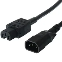 Bachmann Netzkabel Kaltgerätestecker-Stecker auf Warmgeräte-Kupplung, IEC320 C14/C15 H05VV-F, 2