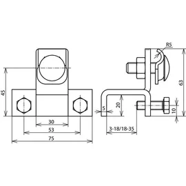 Dehn Anschlussklemme St/tZn senk. f.Profile 3-18 AK610KBSKBF318STTZN