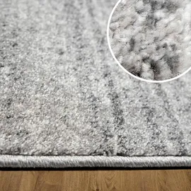 oKu-Tex Designer Teppich, Wohnzimmerteppich Mercur, weicher Webteppich grau meliert, modernes Design, 80 x 150 cm, Schadstofffrei nach Öko-Tex Standard 100,