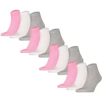 Puma Quartersocken 12er Pack Grau/Pink/Weiß 35-38