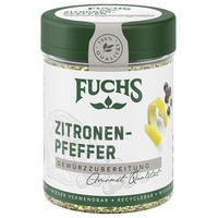 Fuchs Gewürze - Zitronenpfeffer Gewürz - Gewürrzubereitung für Lachs, Zander und Kabeljau - natürliche Zutaten - 75 g in wiederverwendbarer, recyclebarer Dose