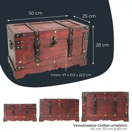 HMF 6400-150 Schatztruhe mit Schloss, 50 x 25 x 28 cm