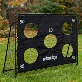Relaxdays Fußballtor Schwarz 153 x 217 x 75 cm