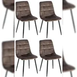 deluke Esszimmerstuhl VOUL Samt Braun 4er Set