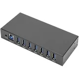Digitus DA-70258-1 7 Port USB 3.0-Hub für industrielle Anwendungen, Metallgehäuse, mit Status-LEDs, zur internen und externen