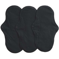 IMSEVIMSE Damenbinden Active, Regular, Bio-Baumwolle, Black (2 x 3 Stück)