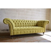 JVmoebel Chesterfield-Sofa, Chesterfield Big Textil Design Wohnzimmer Couch beige