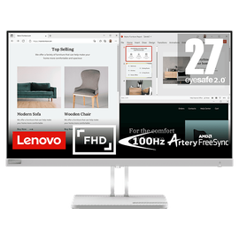 Lenovo L27e-40 27" Zoll Full-HD Monitor (6 ms Reaktionszeit, 100 Hz)