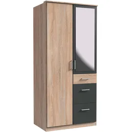 WIMEX Kleiderschrank »Click«, mit Spiegel grau