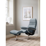 Stressless Relaxsessel STRESSLESS Sunrise Sessel Gr. Struktur fein JASMINE, Cross Base Schwarz, Rela x funktion-Drehfunktion-PlusTMSystem-Gleitsystem-BalanceAdaptTM, B/H/T: 92 cm x 105 cm x 80 cm, blau (light blue jasmine) Lesesessel und Relaxsessel