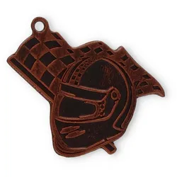 Motivmedaille Motorsport bronzefarben