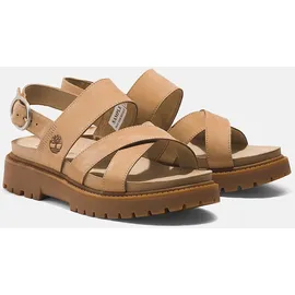 Timberland Clairemont Way Cross Strap Sandalen Mid Beige Nubuck 40