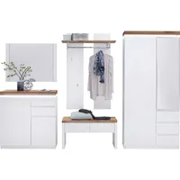 MCA Furniture Novel Garderobe Weiß, Eichefarben