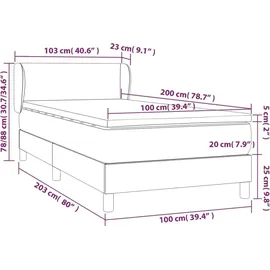 vidaXL Boxspringbett 100 x 200 cm Creme