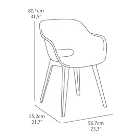 KETER Akola Gartenstühle 56,7 x 55,8 x 80,1 cm hellgrau 2er Set