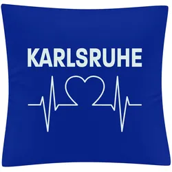 multifanshop Kissenbezug - Karlsruhe - Herzschlag - Druck weiß - Kissen