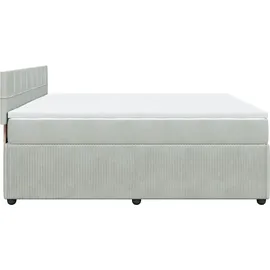 vidaXL Boxspringbett 180 x 200 cm Hellgrau
