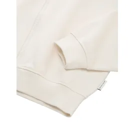 Tom Tailor Sweatjacke TOM TAILOR, Mädchen, Gr. 164, weiß (gardenia weiß), Sweatware, Obermaterial: 60% Baumwolle, 40% Polyester, unifarben, oversize hüftlang, Rundhals, Bündchen, Sweatjacken Sweatjacke, mit Stehkragen - für Girls