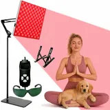 Rotlichtlampe für Ganzkörperbestrahlung mit Infrarotpanel, 225 LEDs (660 nm & 850 nm), 31 x 31 cm, 5 Helligkeitsstufen & 6 Timer, 10-Hz-Pulsmodus & verstellbarer Bodenständer