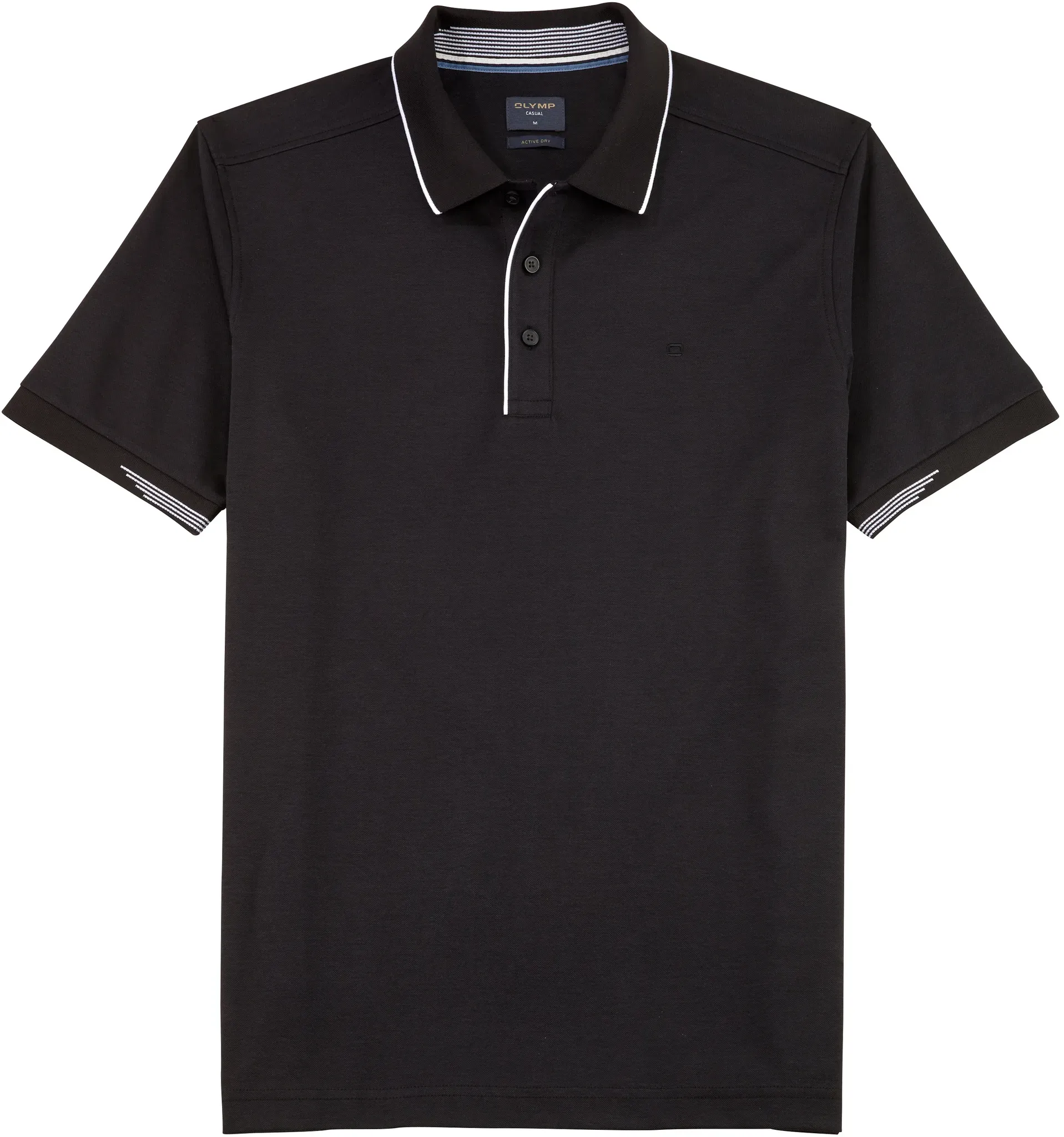Poloshirt OLYMP "OLYMP Wirk Casual - Polo", Herren, Gr. XXL, schwarz, Jersey, Obermaterial: 51% Baumwolle, 49% Polyester, regular fit, Shirts