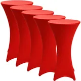 Beautissu Stehtischhusse Stella Rot Ø 80 cm 5tlg