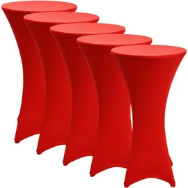 Beautissu Stehtischhusse Stella Rot Ø 80 cm 5tlg