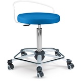 Mayer Sitzmöbel Arbeitsdrehhocker mit Rückenbügel 1254 Karibikblau, 1254_62_30565