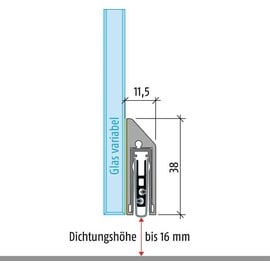 Planet Türdichtung KG-SM-Set schmal 1-s.L.834mm Alu.silberf.GLT PLANET