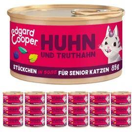 edgard & cooper® Freilauftruthahn & Freilaufhuhn Stückchen in Soße 18 x 85 g