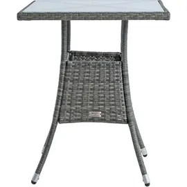 Estexo Polyrattan Beistelltisch 57 x 57 x 72 cm Anthrazit/Grau