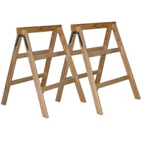 2er Set Massiver Holz-Arbeitsbock oder Tapezierbock 2-sprossig - Sägebock - Klappbock - Montagebock - Arbeitsbock - Tapezierbock - Unterstellbock - Stützbock