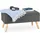 Relaxdays Truhenbank gepolstert Grau 39,5 x 79,5 x 39,5 cm