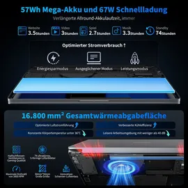 Blackview Laptop Acebook 12 Intel Core I5-1030NG7, 16 FHD, 16GB DDR4, 512GB SSD 2TB,Win11 Pro Notebook, 57Wh Mega Akku/ 67W Schnellladung, HDMI 2.0, Tastatur QWERTY, USB 3.0×2, Dual-Band 5G WiFi
