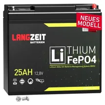 LANGZEIT Batterien LiFePO4 25Ah 12V Lithium Batterie